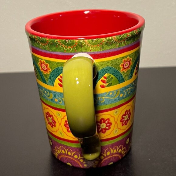Sue Zipkin TUNISIAN SUNSET Ceramic Mug from Certified International ~ Lime Green - Picture 3 of 14